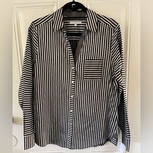 Foxcroft NWT Black and Grey Striped Ladies Business Shirt